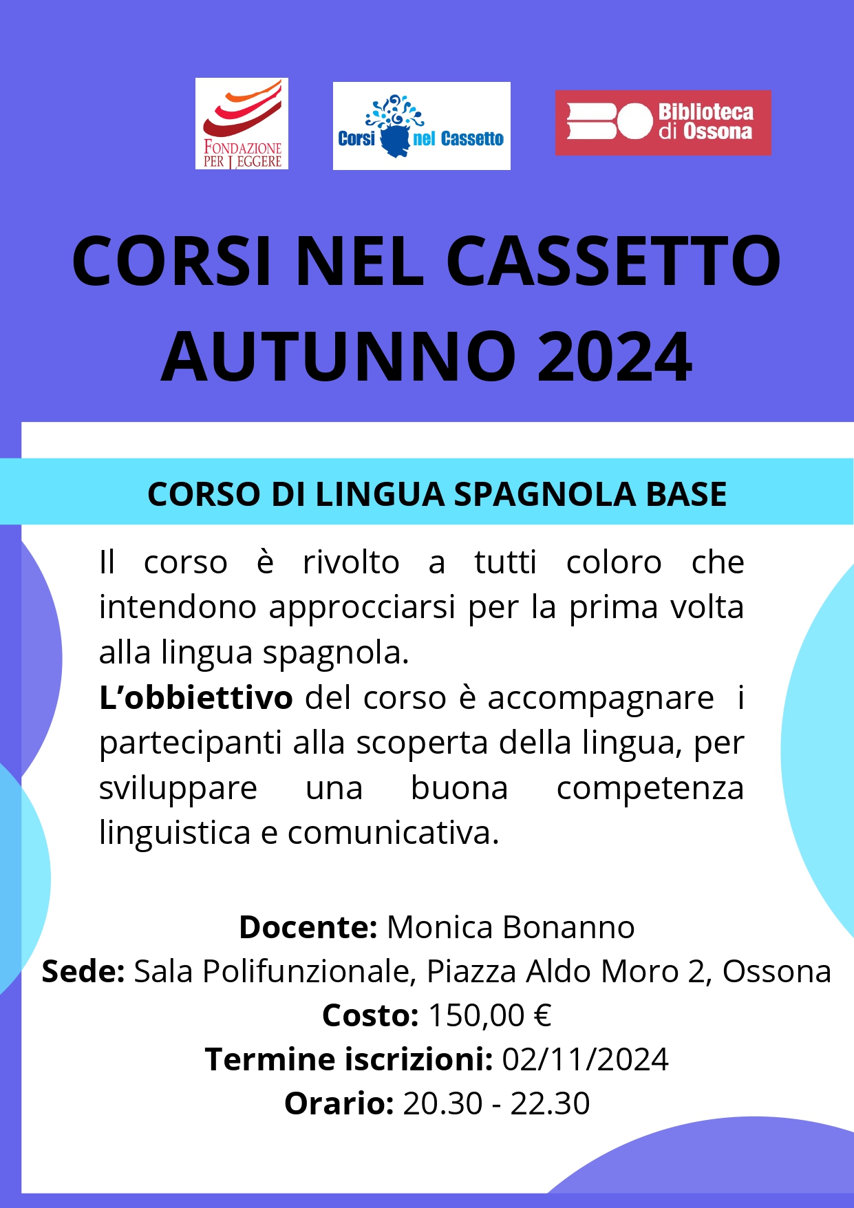 Corsi nel cassetto - autunno 2024